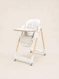 Multi-Position High Chair, Cream and Wood
