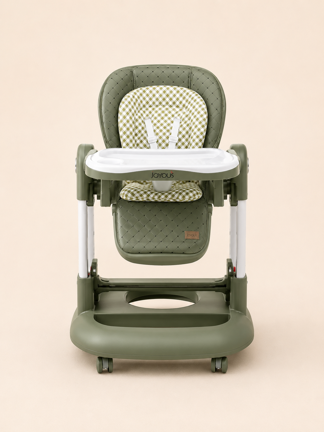Joyous Quilted High Chair, Olive