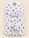 Baby carry nest with car print, white