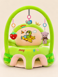 Baby support seat with toy bar, green